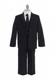 Black 5 Piece Boys Suit Style SA-018-BK